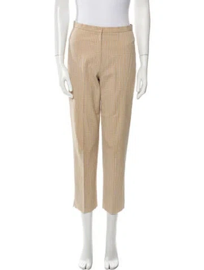 Pre-owned Davide Cenci Plaid Print Straight Leg Pants In Neutral