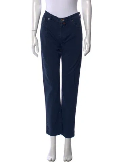 Pre-owned Davide Cenci Straight Leg Pants In Blue