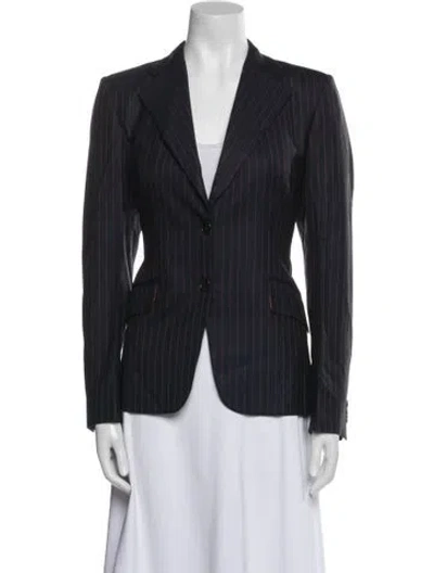 Pre-owned Davide Cenci Striped Blazer In Blue