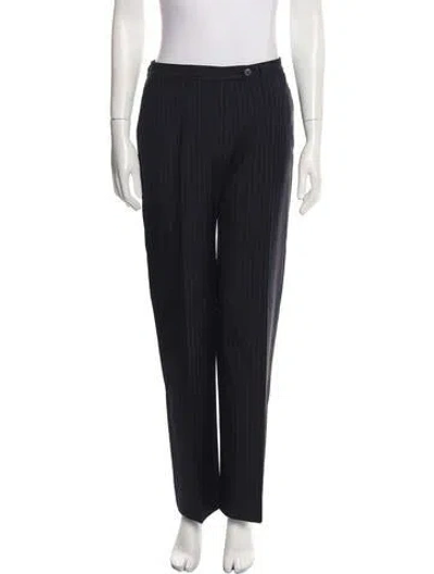 Pre-owned Davide Cenci Striped Wide Leg Pants In Black