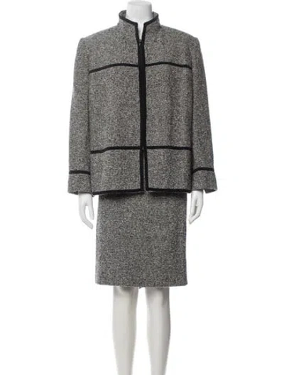 Pre-owned Davide Cenci Tweed Pattern Skirt Set In Black