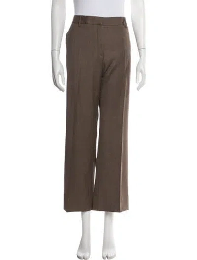 Pre-owned Davide Cenci Tweed Pattern Wide Leg Pants In Brown