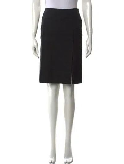 Pre-owned Davide Cenci Virgin Wool Knee-length Skirt In Black
