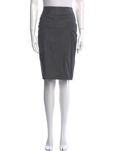 Pre-owned Davide Cenci Virgin Wool Knee-length Skirt In Gray