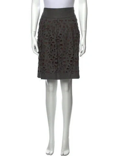 Pre-owned Davide Cenci Virgin Wool Knee-length Skirt In Gray