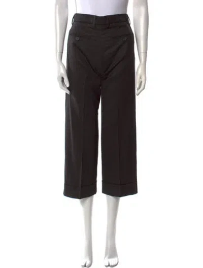 Pre-owned Davide Cenci Virgin Wool Straight Leg Pants In Black