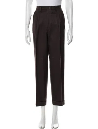 Pre-owned Davide Cenci Virgin Wool Straight Leg Pants In Brown
