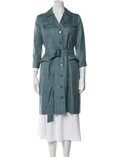 Pre-owned Davide Cenci Wool Coat In Blue
