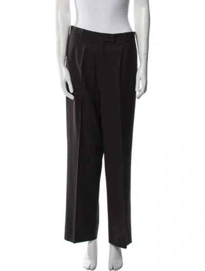 Pre-owned Davide Cenci Wool Straight Leg Pants In Brown