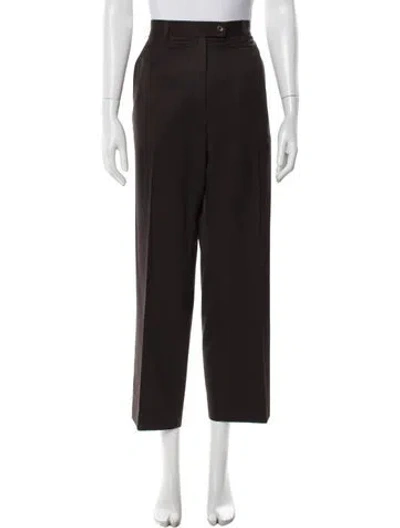 Pre-owned Davide Cenci Wool Straight Leg Pants In Brown