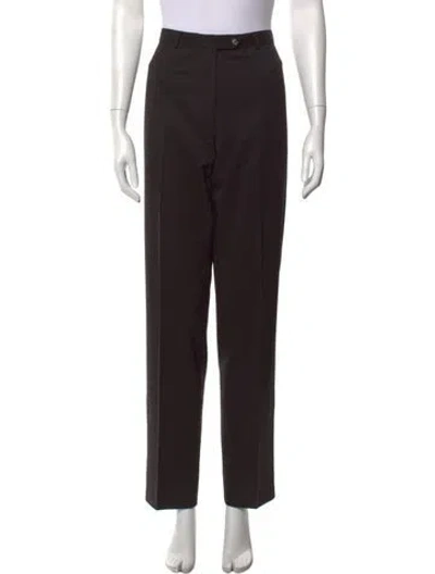 Pre-owned Davide Cenci Wool Straight Leg Pants In Brown