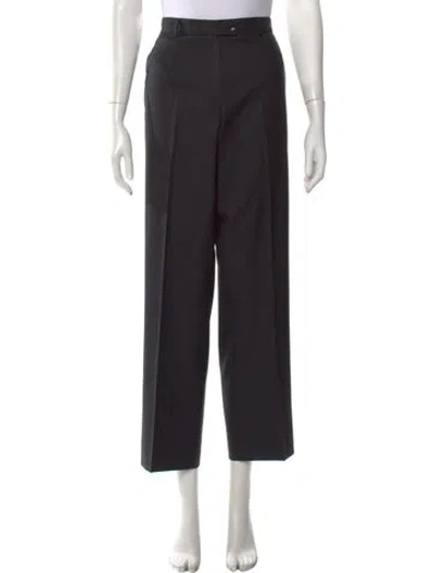Pre-owned Davide Cenci Wool Wide Leg Pants In Black