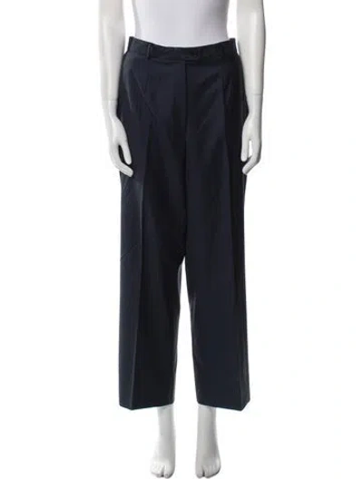 Pre-owned Davide Cenci Wool Wide Leg Pants In Blue