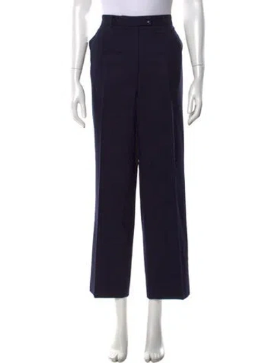 Pre-owned Davide Cenci Wool Wide Leg Pants In Blue