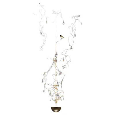 Pre-owned Davide Groppi Louis Xiv Pendant Lamp In Polished Gold By  In Gray