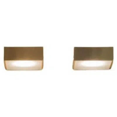 Pre-owned Davide Groppi Toast Wall Lamp In Brushed Brass By Alberto Zattin In Brown