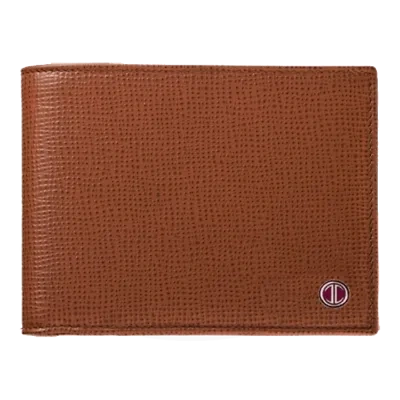 Pre-owned Davidoff Bilfold Wallet With Coin Pocket In Tan Leather, 10223 In Brown