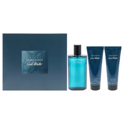 Davidoff Cool Water By  For Men - 3 Pc Gift Set 4.2oz Edt Spray, 2.5oz Shower Gel, 2.5oz After Shave  In Multi