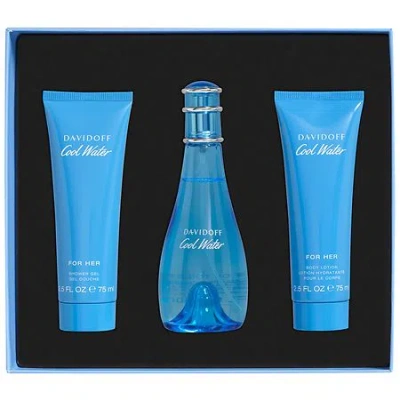 Davidoff Cool Water Women 3-piece Gift Set In Transparent