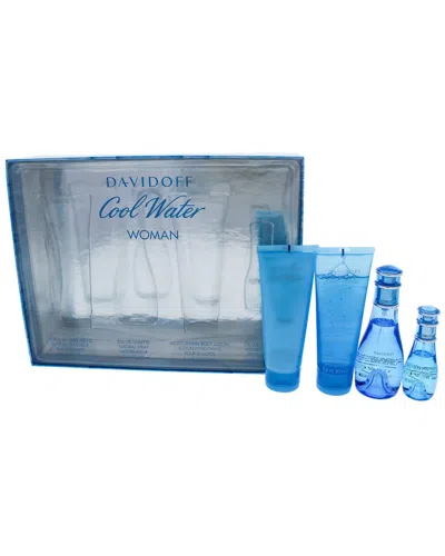 Davidoff Dnu  Women's Cool Water 4pc Gift Set In White