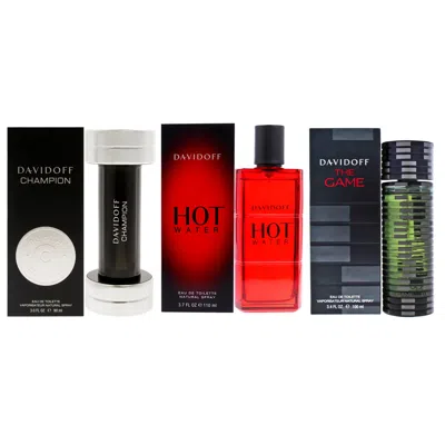 Davidoff For Men - 3 Pc Kit 3.7oz Hot Water Edt Spray, 3.4oz The Game Edt Spray, 3oz Champion Edt Spray In Multi