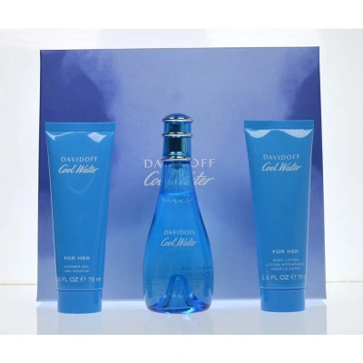 Davidoff Ladies Cool Water Gift Set Fragrances 3614222341642 In White