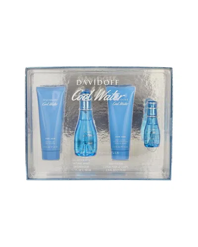Davidoff Women's 1.7oz Coolwater 4pc Set In Blue