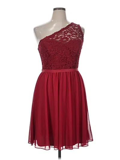 Pre-owned David's Bridal Cocktail Dress In Burgundy