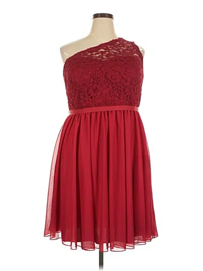 Pre-owned David's Bridal Cocktail Dress In Burgundy