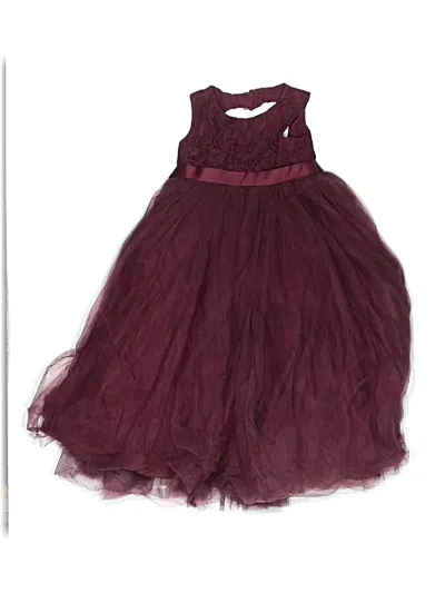 Pre-owned David's Bridal Kids' Dress In Burgundy