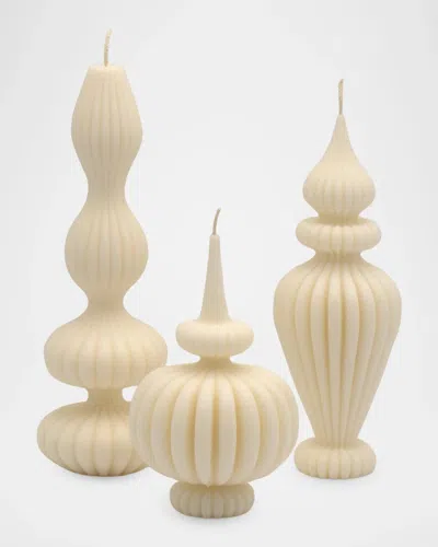 Davie Ocho Candle Co. 3-piece Wax Candle Set In Neutral