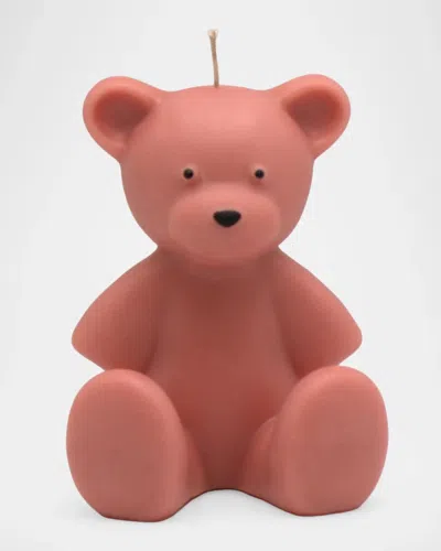 Davie Ocho Candle Co. Bedford Bear Wax Candle In Red