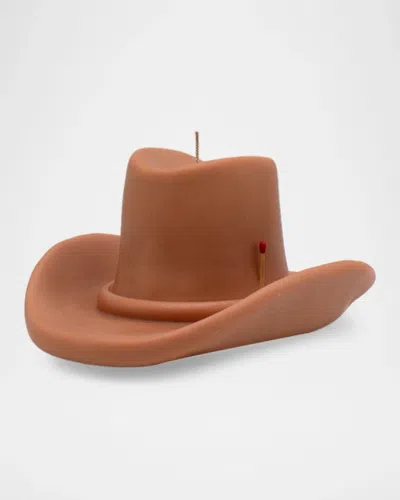 Davie Ocho Candle Co. Belle Star Cowboy Decorative Candle In Brown