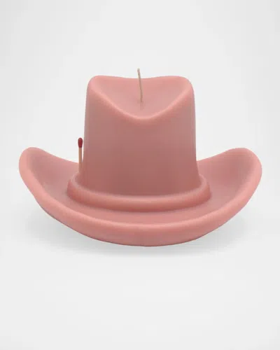 Davie Ocho Candle Co. Belle Star Cowboy Hat Candle In Pink