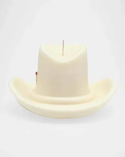 Davie Ocho Candle Co. Belle Star Cowboy Hat Candle In White