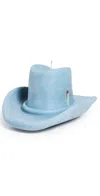 Davie Ocho Candle Co. Belle Star Cowboy Hat Candle Denim Blue In Denim Blue