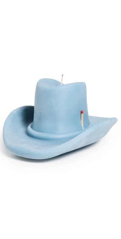 Davie Ocho Candle Co. Belle Star Cowboy Hat Candle Denim Blue