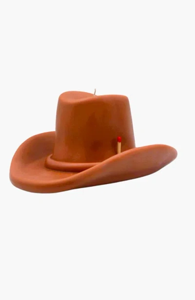 Davie Ocho Candle Co. Davie Ocho Candle Co Belle Star Cowboy Hat Candle In Orange