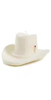 Davie Ocho Candle Co. Belle Star Cowboy Hat Candle White