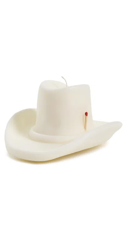 Davie Ocho Candle Co. Belle Star Cowboy Hat Candle White