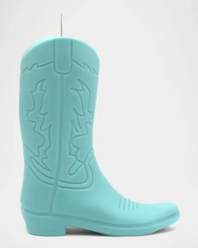 Davie Ocho Candle Co. Cowboy Boot Candle In Blue