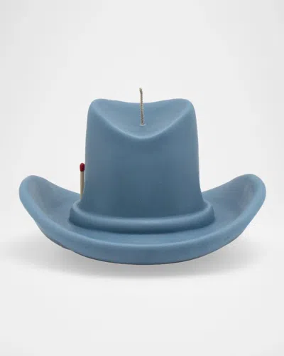 Davie Ocho Candle Co. Cowboy Hat Wax Candle In Blue
