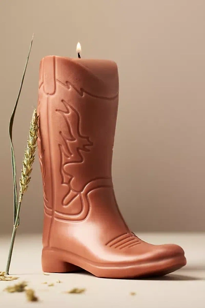Davie Ocho Candle Co. Davie Ocho Cowboy Boot Candle In Brown