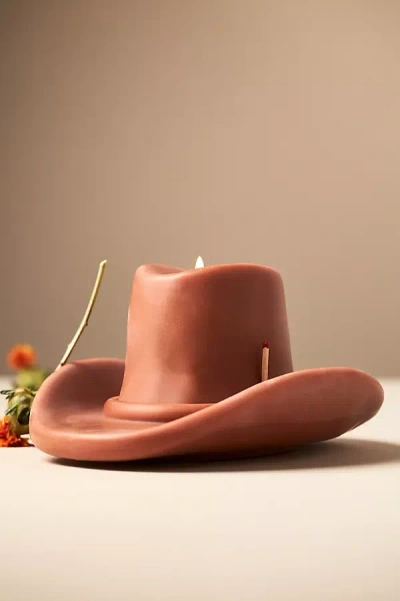 Davie Ocho Candle Co. Davie Ocho Cowboy Hat Candle In Brown