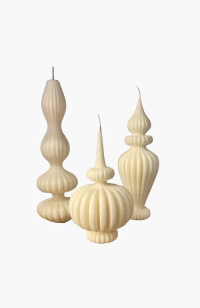 Davie Ocho Candle Co. Davie Ocho Candle Co Linea Trio Candles In Neutral