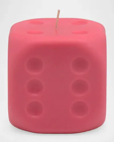 Davie Ocho Candle Co. Shake The Dice Unscented Candle In Pink