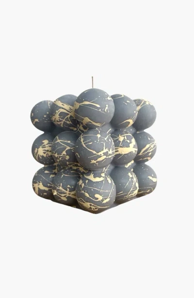Davie Ocho Candle Co. Davie Ocho Candle Co Splattered Bold Candle In Grey/cream Splatter