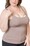 Davin & Adley Busty Size Amelia Maternity, Nursing And Pumping Tank Top In Brown