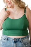 Davin & Adley Busty Size Amelia Pumping And Nursing Crop Cami In Green