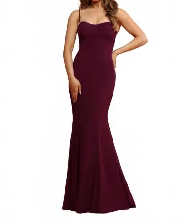 Davinci Bridal Chiffon Fit And Flare Bridesmaid Dress In Bordeaux In Purple